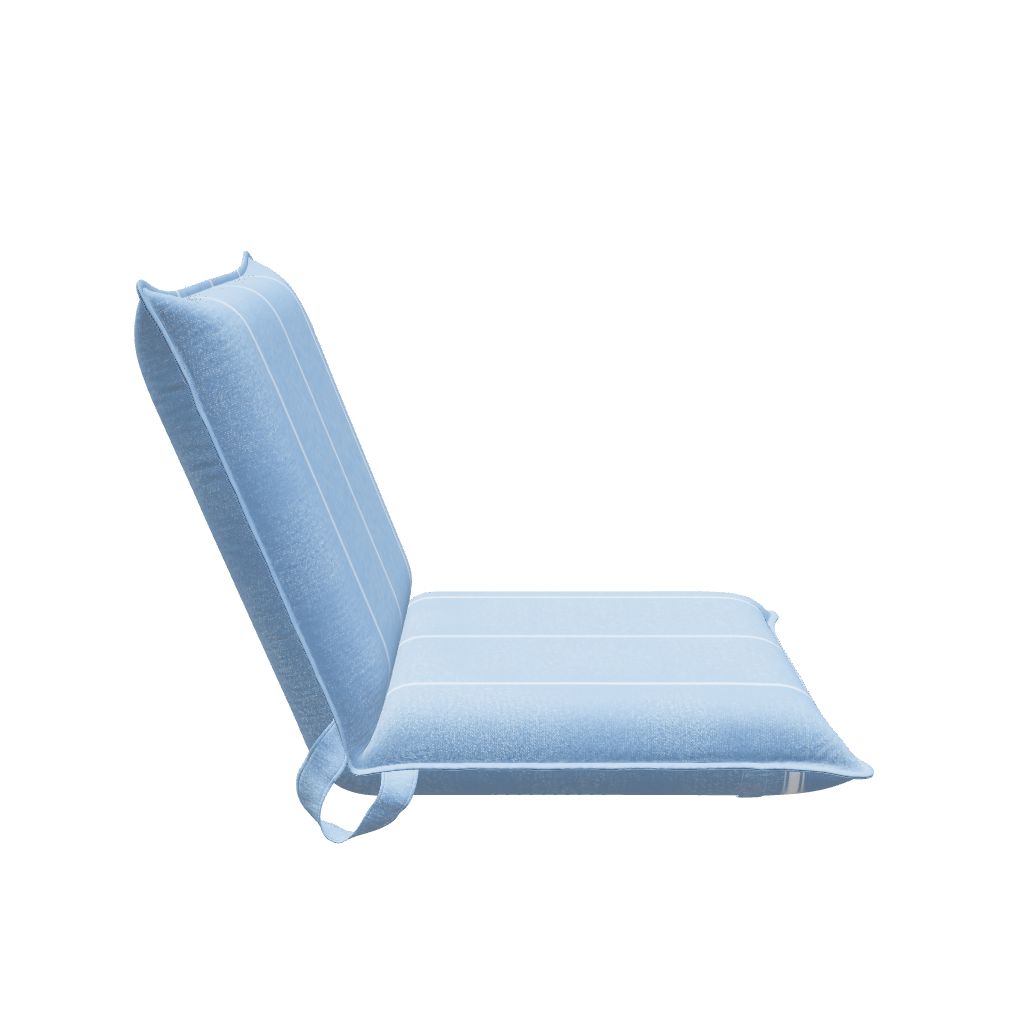 3D model of La Chaise portable reclining beach lounger with adjustable backrest blue